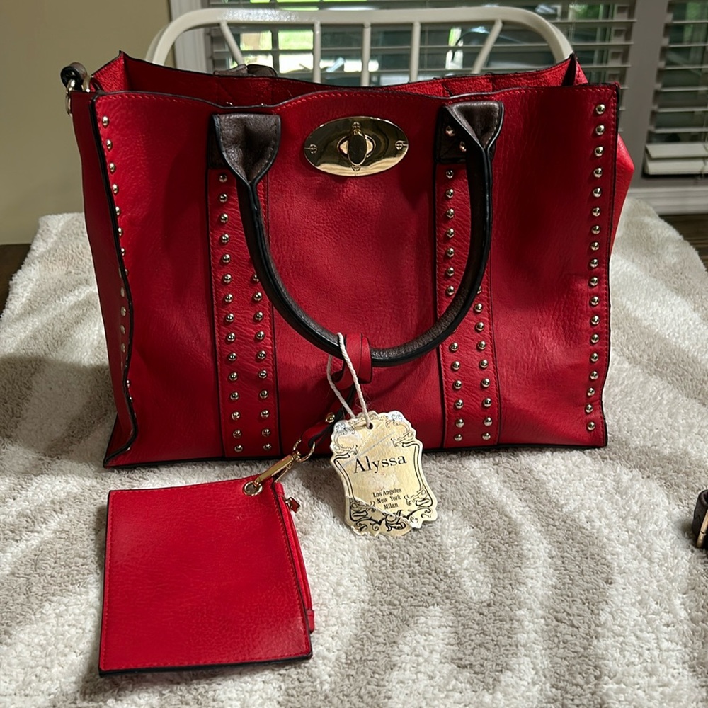 3 N 1 Chic Studded Handbag leather